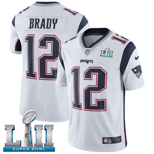 Men New England Patriots #12 Brady White Limited 2018 Super Bowl NFL Jerseys->new england patriots->NFL Jersey
